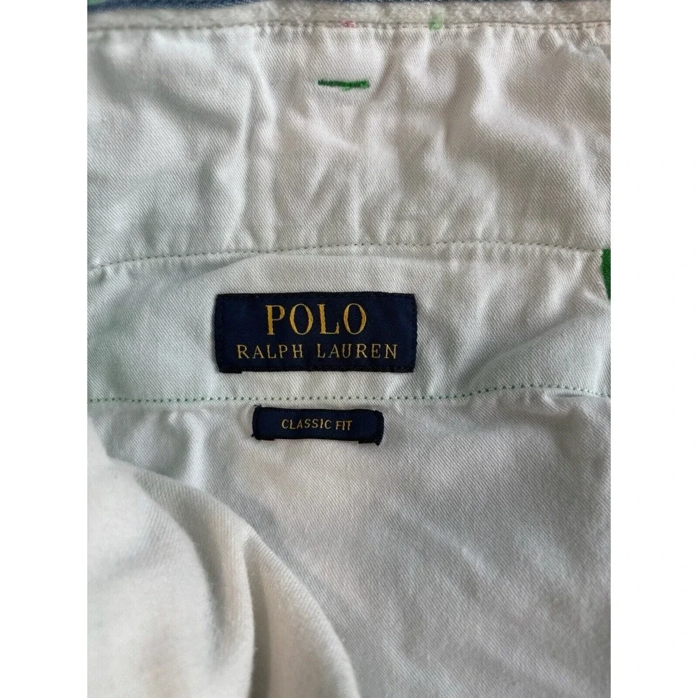 Polo Ralph Lauren Bedford Embroidered Shorts 40x9 Mens Green Shark Fin Boat